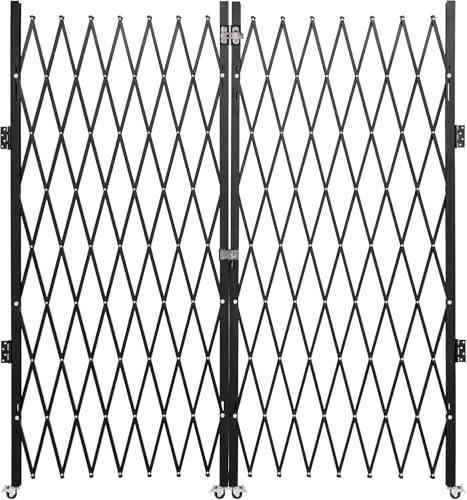 GarveeTech Double Folding Security Gate, 87" H x 152" W Lockable Scissor Gate w…