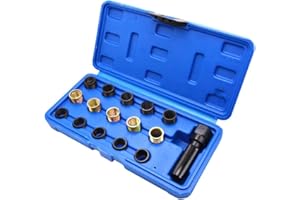 Ritammi Spark Plug Repair Kit, 16Pcs Carbon Steel Spark Plug Tap Thread Repair Tools, M14 X 1.25 Rethreading Set with Portable Case