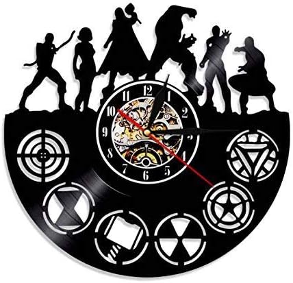 New Trending Modern Design Vinyl Record Wall Clock Creative Home Decor Avengers Theme-Unique Gift Idea For Christmas Man Boy Friend