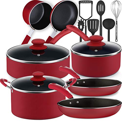 Lightning Deal Pots and Pans Set, TriPly NonStick Coating,Induction
