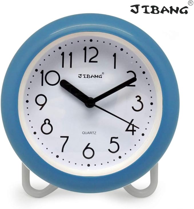 JIBANG Waterproof Bathroom Clock, Desktop Clocks for Bathroom, 7 Inches Silent Non