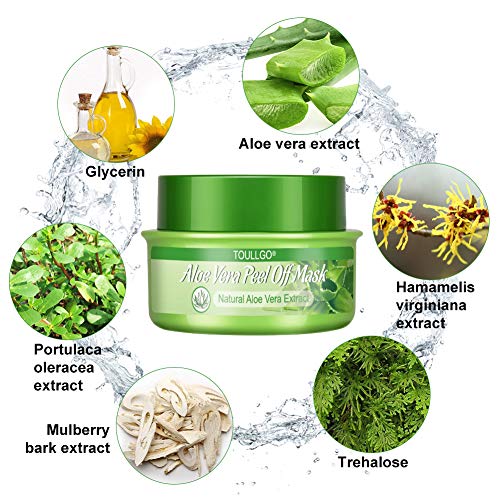 Aloe Vera Face Mask, Peel-off Mask, Blackhead Remover Mask, Deep Purifying Cleansing - Acne Treatment - Oil Control - Facial Moisturizing, 160g - Thumbnail 4