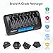 3Pack 8-Slot AA Battery Charger - Fast USB-C Rechargeable Charger for Ni-MH/Li-ion AA Batteries, Smart LED Display, Portable Magnetic Case, Multi-Protection (Not for AAA Batteries)