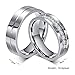 ROWAG 6MM Men Titanium Stainless Steel Promise Engagement Couple Wedding Bands for Him and Her Women Cubic Zirconia CZ Rings,Women Size 8