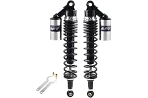 Newsmarts Pair 400mm 15.75" Motorcycle ATV Shock Absorbers Suspension for HONDA for Suzuki for Yamaha for Kawasaki ATV UTV Go Kart Quad Dirt Sport Bikes,Black and Silver