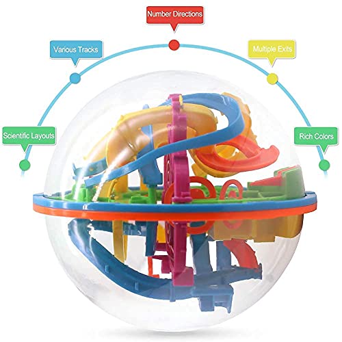 3 otters 2PCS 3D Puzzle Toys, 138 Obstacles Maze Ball Cube Maze Ball 72 Obstacles Puzzle Ball Interactive Maze Game with Education Toy for Kids Adults