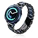 V-MORO for Gear Sport Bands/Galaxy Watch 42mm Band, 20mm Black Stainless Steel Replacement Strap with Blue Resin Bracelet for Samsung Gear Sport Smartwatch R600/Galaxy Watch 42mm R810