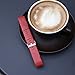 Henoda Fitbit Charge 2 Bands, Red Classic Genuine Leather Replacement Wristband for Fitbit Charge 2 Fitness Strap Smartwatch Women
