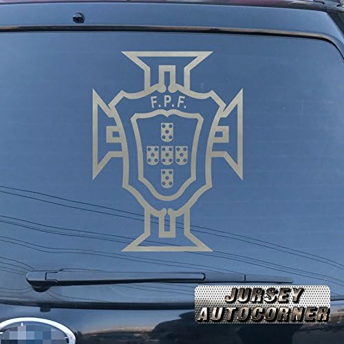 Jursey Auto Portuguese Football Federation FPF Decal Sticker Car Vinyl pick size color die cut Portugal (silver, 12'' (30.5cm))