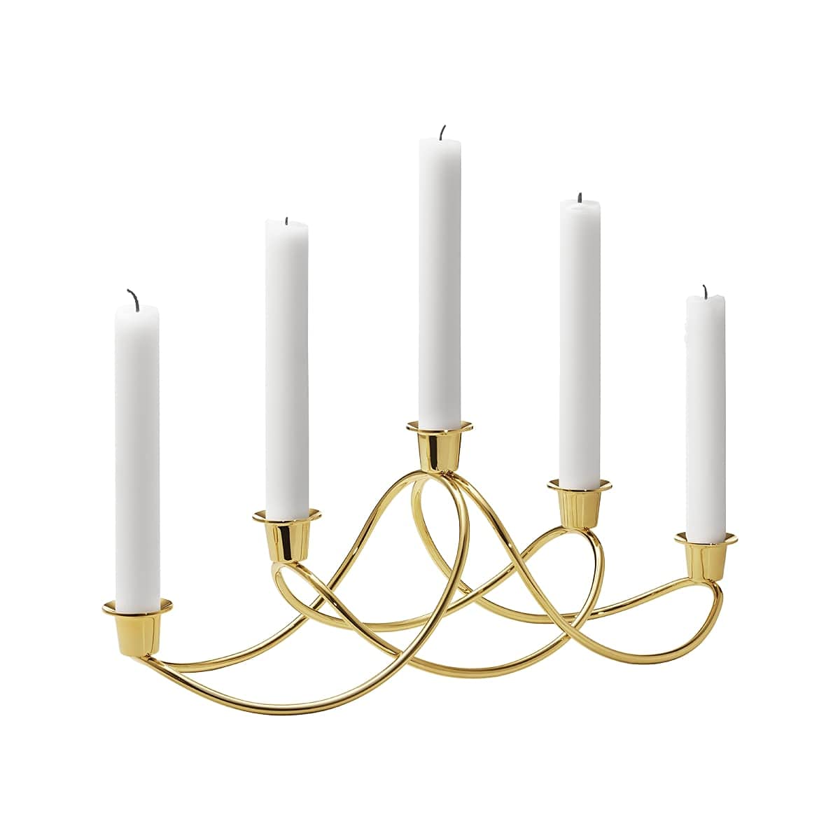 Georg Jensen Harmony Candle Holder in Gold Plated Stainless Steel - Elegant Candlestick by Maria Berntsen