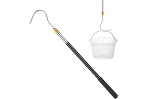 HOICATED Pool Skimmer Basket Hook Skimmer Basket Pole 62.9 Inch Skimmer Lid Lifting Hook Fit for Pool Skimmer Basket with Handle Pool Filter Basket Pool Hook