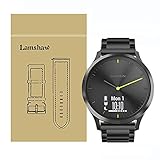 Lamshaw Smartwatch Bands for Garmin Vivomove HR, Stainless Steel Metal Replacement Straps for Garmin Vivomove HR/Garmin Vivoactive 3 Band (Steel Metal_Black)