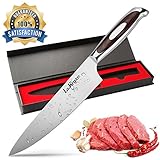 LauKingdom Chef Knife, High-carbon Stainless Steel Blade Multipurpose Chefs Knives with Sharp Straight Edge for Chopping, Mincing, Slicing and Dicing, 8-Inch Kitchen Knife