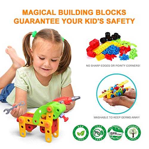 LUKAT STEM Building Toys for 3 4 5 6 Boys & Girls 288 Piece - Thumbnail 4
