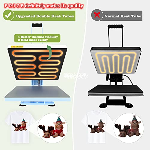 BOSSTOP Upgrade Sublimation Clamshell Heat Press 15x15,DIY Digital