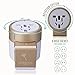 DANDELION Travel Adapter Outlet Adapter Traveler Accessory Universal Wall Charger 2 USB Ports (UK, USA, AU, Europe, Asia) International Power Plug Adaptor for Multiple Socket Type C, A, I, G (Gold)