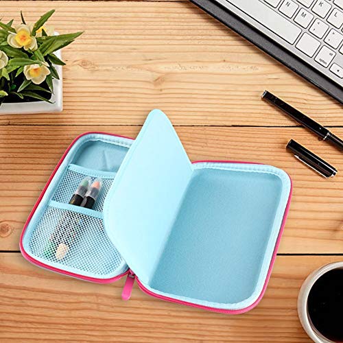 Cute Unicorn Pencil Case, Tiberham Embossed Hardtop Large Pen Holder Box with Compartments, Anti-Shock Cosmetic Pouch Bag Stationery Organizer for Girls School Students Kids Teens (Light Blue)