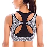 SYROKAN Women's High Impact Full Support Workout Powerback Yoga Sports Bra Top
