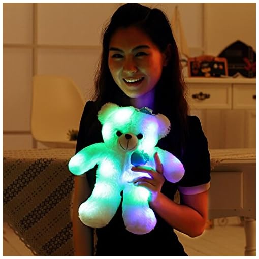 WEWILL Brand Adorable LED Light up Glow Teddy Bear Pet, Teddy Bear Little Stuffed Toys, Stuffed Plush Toy with Colorful Flash LED Light, Stuffed Animal Toy Gifts for Children, 15 Inch - Image 4