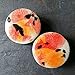 Pair - Poppy Fields Glass Essential Oil Ear Plugs Organic Handmade Ceramic double-flared body jewelry