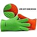 New Oven Mitts Gloves Resistant MAX Heat Silicone BBQ Grilling Gloves for Cooking Baking Barbecue Potholder-Green