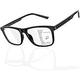 Epavouos Progressive Multifocus Reading Glasses Men TR90 Frame Lightweight Trifocal Transition Computer Readers Near Workspace Anti Blue Light Black 1.25