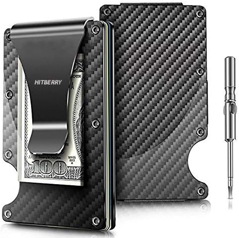 Carbon Fiber Wallet | Carbon Fiber Money Clip |Metal Wallet | RFID Blocking Front Pocket Wallet | Slim Metal Wallet | Fiber Wallets | Mens Wallet | Money Clip Wallet | Slim Credit Card Holder