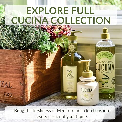 Cucina Fruits & Passion Hand Soap Refill, Coriander & Olive Tree – 1 L (33.8 fl oz) – Olive Oil Enriched, Biodegradable Formula, Kitchen Hand Soap