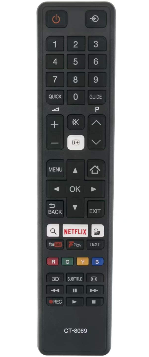 ALLIMITY CT-8069 CT8069 Remote Control Replacement for Toshiba TV 24D3753DB 43V6763DB 49L3653DB 43U6663DB 43U6763DB 32D3653DB 32D3753DB 32W3753DG 43L3753DB 43U5766DB 49L3658DB 32L3753DB 32W3753DB