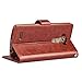 J&D Case Compatible for LG G4 Case, [Wallet Stand] [Slim Fit] Heavy Duty Protective Shock Resistant Flip Cover Wallet Case for LG G4 Wallet Case - Brown