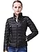 Miya Women's Packable Ultra light Weight Short Down Jacket Coat Stand collar-black Large