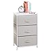 mDesign Vertical Dresser Storage Tower - Sturdy Steel Frame, Wood Top, Easy Pull Fabric Bins - Organizer Unit for Bedroom, Hallway, Entryway, Closets - Chevron Print - 3 Drawers, Taupe/Natural/White