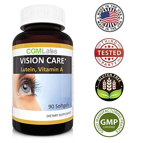 CGM-Labs Vision Care, Lutein 40mg, Zeaxanthin, Vitamin A, Bilberry Extract, 90 Softgel