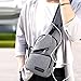 Sling Bag with USB Charging Port Crossbody Canvas Chest Bag for Mens Hiking Backpack (Black)