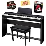 Casio Privia PX-160 Digital Piano - Black Bundle with CS-67 Stand, SP-33 Pedal, Furniture Bench, Instructional Book, Austin Bazaar Instructional DVD, and Polishing Cloth