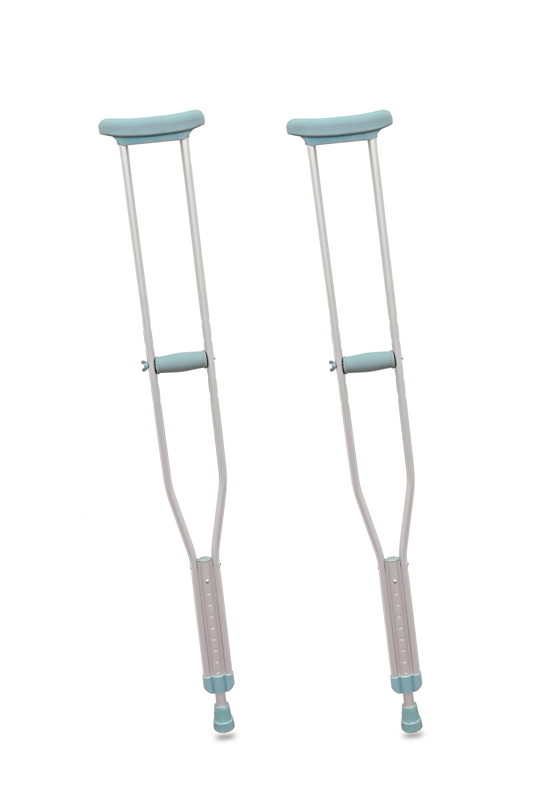 PEPE Mobility Underarm Crutches for Adults (x2 Units, Size L), Height Adjustable, Aluminium, Orthopaedic, Grey