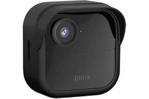 QOPOTO Silicone Case Cover for All-New Blink Outdoor 4 (4th Gen) - Weatherproof Protective Skin Cover with Hat Brim for All-New Blink Outdoor 4 Smart Security Camera (Black, 1 Pack)