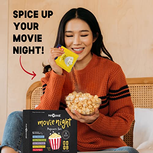 Popcorn Movie Night Supplies Popcorn Kernels and Popcorn Seasoning Set