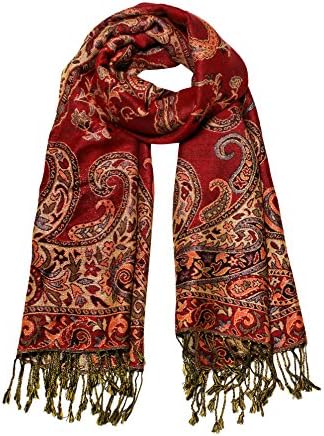 Paisley Rose Jacquard Scarf Women’s Fashion Shawl Long Soft Accent Wrap