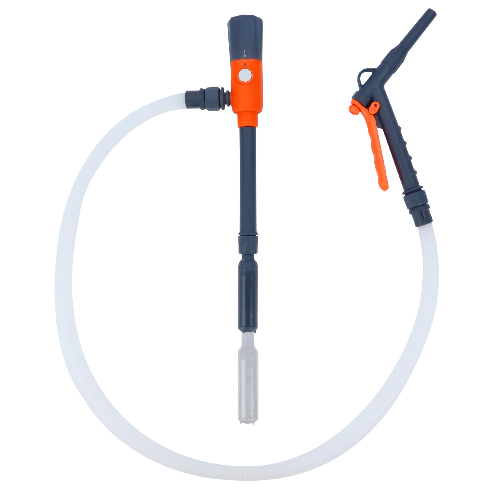 Photo 1 of Fuel Transfer Pump with Hand Nozzle, 2.8 GPM Gas Can Pump with Retractable Intake Pipe and 51 Inch Discharge Hose, Portable Battery Powered Liquid Siphon Pump for Oil, Gasoline, Diesel
