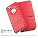 AMOVO Case for iPhone SE [2 in 1], iPhone SE Wallet Case [Detachable Wallet Folio] [Premium Vegan Leather] iPhone SE 5 5S Leather Case with Wrist Strap (Red)