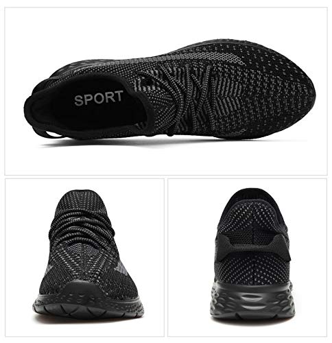Men's Walking Shoes Casual Sneakers - Athletic Running Non-Slip Lightweight Outdoor Fashion Sneaker MS1936-Black-US10