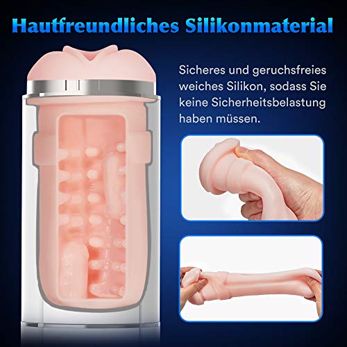 Automatischer Masturbator Cup Männer Sexspielzeug mit 4Klemmenfunktion und 10Vibrationsmodi,Elektrische BlowJob Cup Wie echte Oralsex Masturbieren mann mit 3D-Kanalstimulation Fondlove