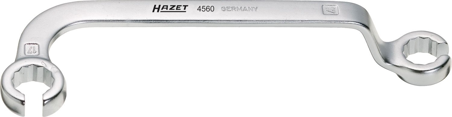 HAZET 4560 221 mm 12-Point Profile Injection Line Wrench - Chrome-Plated