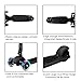 Greentest Scooter Foldable Adjustable Height Easy Turning 3 Wheel Kick Scooter for Kids Boys Girls with Flashing PU Wheels (Black) (Kids)