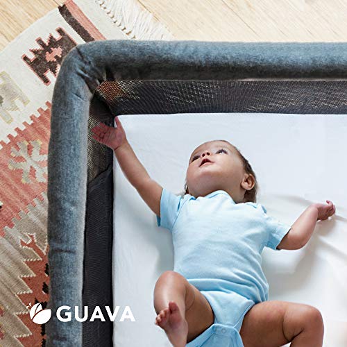 GUAVA FAMILY - Lotus Crib 100% Cotton Fitted Sheet | Perfect, Manufacturer-Approved Fit, Soft & Safe for Infants, Baby and Toddlers, Unisex, Boys & Girls - Fits Both Velcro & Buckle Versions (White) - Thumbnail 4