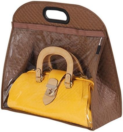 Handbags Storage Hanging Closet Bag Organizer Purse Holder PVC Bag Save Space 2 Pack (XL, brown)