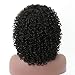 Black Curly Wig 14 inch Curly Wave Wig with Bangs Synthetic Daily Wig for Women Natural Look Same as Real Hair