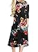 Fantaist Women's 3/4 Sleeve Elastic Waist Casual Swing Midi Dress with Pocket