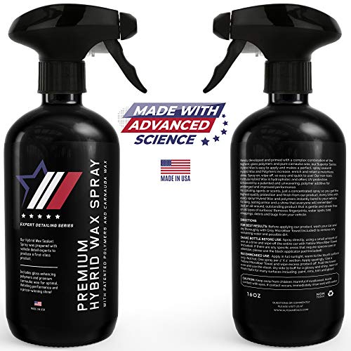 Autoamerics Hybrid Car Wax Sealant Spray - Most Advanced Quick Detailer Top Coat Polish and Sealer - with Liquid Carnauba for a Deep Hydrophobic Mirror Shine on All Surfaces - 16 Ounces Detailing Kit - Thumbnail 2
